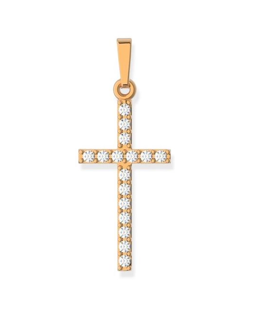 Pokrovsky Jewelry Золотая подвеска крест с бесцветными фианитами 0800238-00770