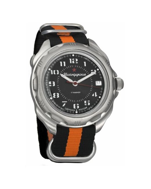 Восток наручные часы Командирские 216186-black-orange нейлон черный