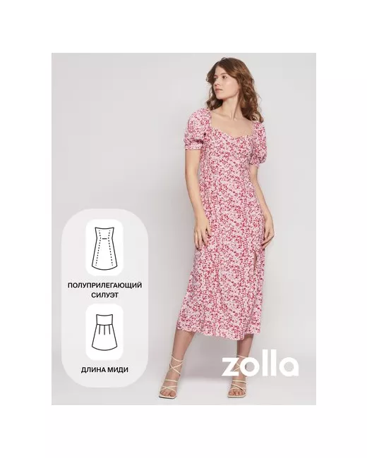 Zolla Платье из вискозы в длине миди с разрезом размер XL