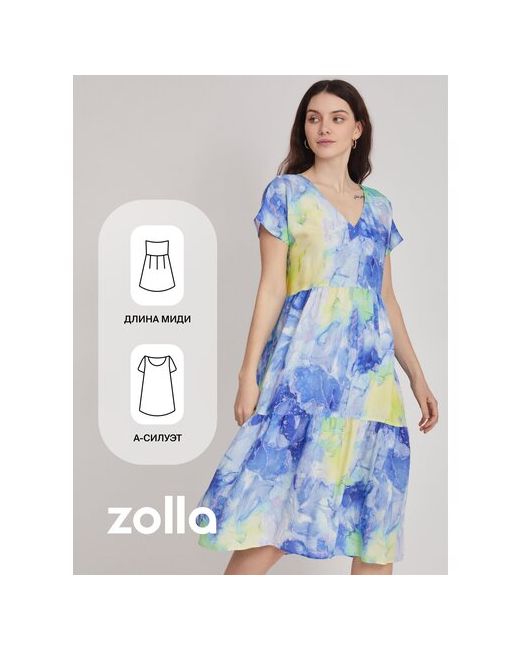 Zolla Ярусное платье длины миди с вырезом Светло размер M