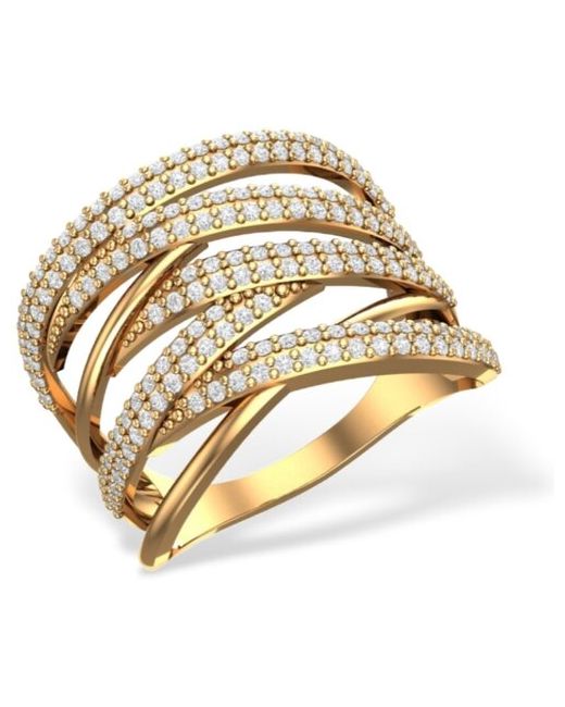 Pokrovsky Jewelry Золотое кольцо Хит с бесцветными фианитами 1100841-00770-17.5