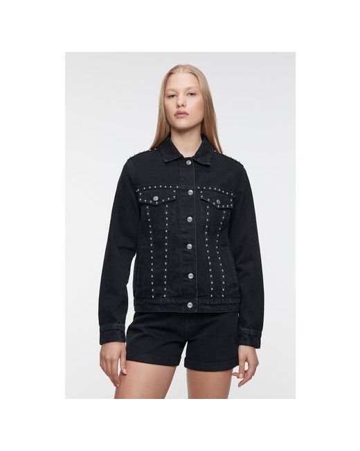 Befree Куртка-рубашка джинсовая с металлическими заклепками 2331223607-50-XS черный размер XS