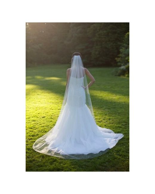 Ulmina-Dress Свадебная фата молочная длинная однослойная