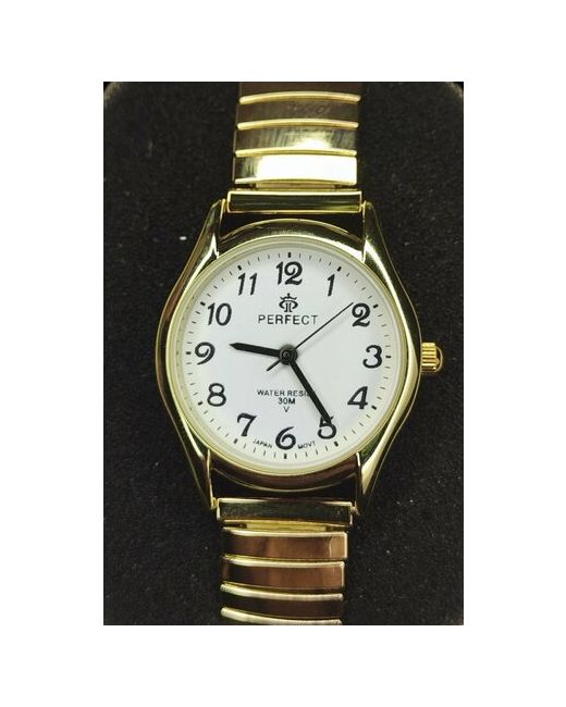 Perfect Наручные кварцевые часы на браслете резинка золотистого цвета