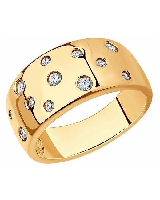 Diamant Кольцо из золочёного серебра с фианитами 93-110-01516-1 размер 18