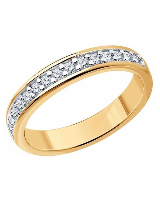 Diamant Кольцо из золочёного серебра с фианитами 93-110-01549-2 размер 19
