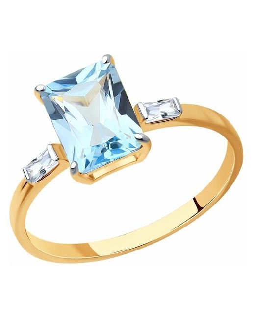 Diamant Кольцо из золота с топазом и фианитами 51-310-01552-1 размер 17