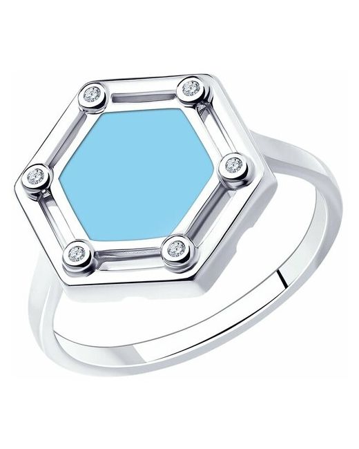 Diamant Кольцо из серебра с фианитами и эмалью 94-110-01591-1 размер 19