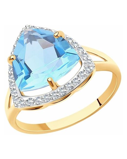 Diamant Кольцо из золота с топазом и фианитами 51-310-00865-1 размер 20