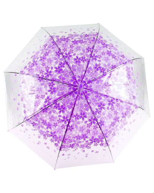 ЭВРИКА подарки и удивительные вещи Зонт Цветы малый Эврика зонт-трость прозрачный унисекс 8 спиц диаметр купола 80 см