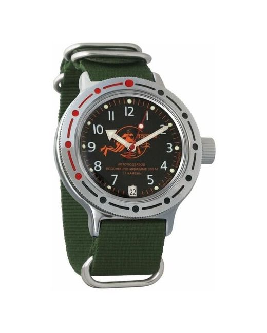 Восток наручные часы Амфибия 420380-green нейлон