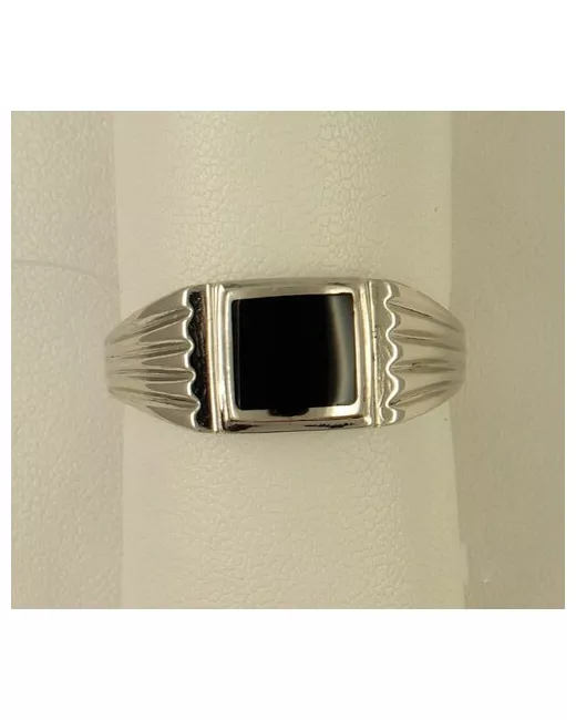 BestGold кольцо из серебра с обсидианом размер 19.0