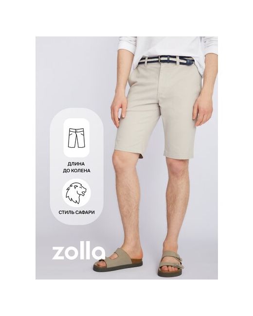 Zolla Удлинённые шорты из хлопка с ремнём размер 30