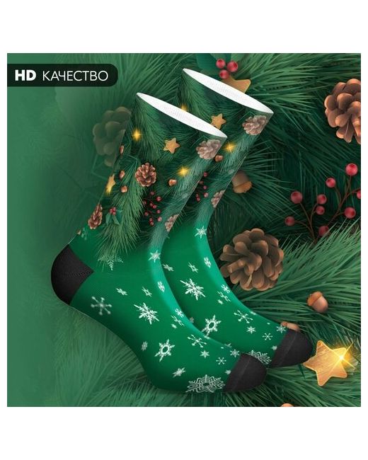 mimisocks Новогодние носки с принтом Новый Год Рождество