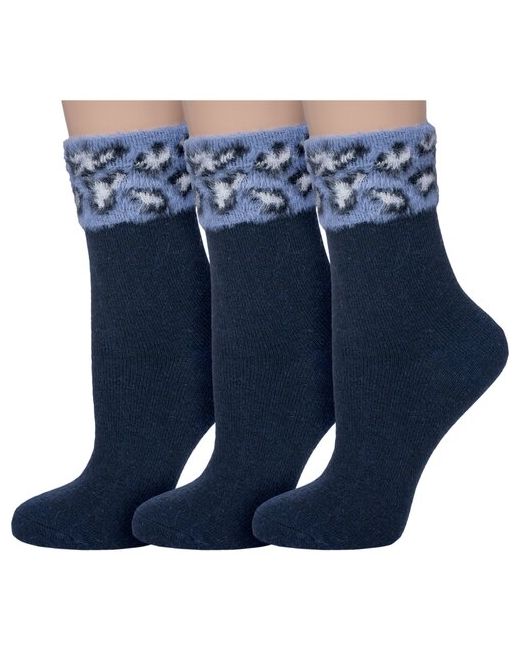 Hobby Line Комплект из 3 пар женских носков Пуховые темно размер 40