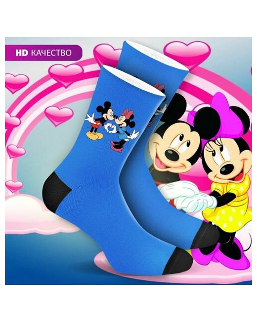 mimisocks Носки с принтом Микки и Минни Маус Mickey and Minney Mouse День святого валентина 14 февраля