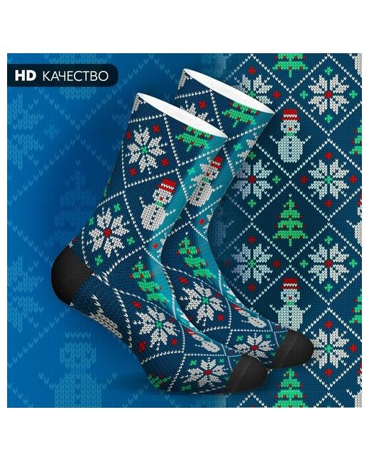 mimisocks Новогодние носки с принтом Новый Год Рождество
