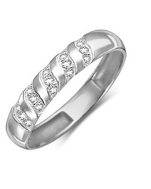 BestGold Обручальное кольцо из белого золота c бриллиантами размер 17.0