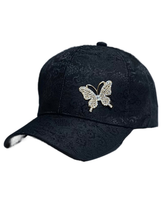 Wasabi Trend Бейсболка кепка 027 летняя черная с бабочкой