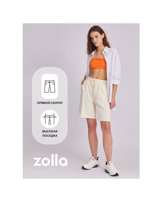 Zolla Трикотажные шорты в спортивном стиле Молоко размер M