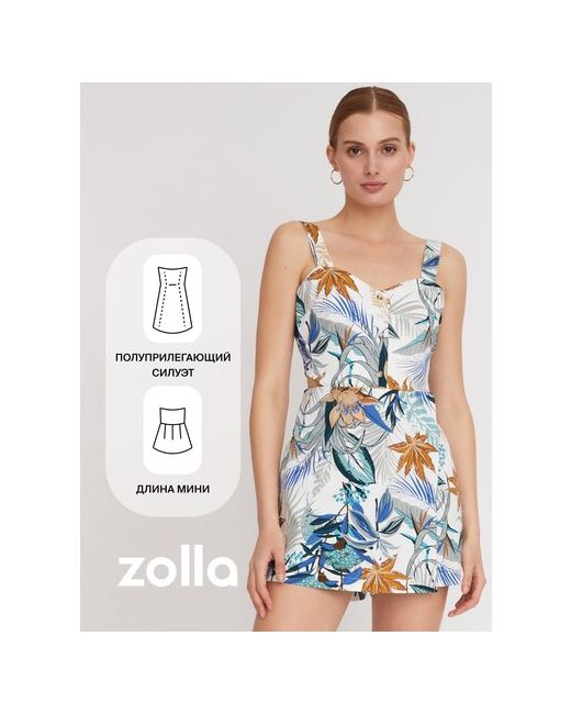 Zolla Комбинезон на лямках с юбкой-шортами Молоко размер L