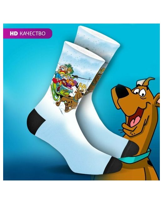 mimisocks Новогодние носки с принтом Скуби-Ду СкубиДУ Scooby-Doo Новый Год