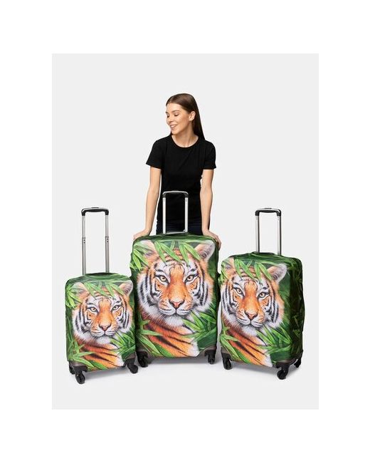 Mf Чехол для чемодана с принтом Тигрица бамбук
