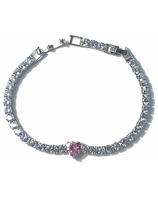 Florento браслет с прозрачными кристаллами и розовым сердечком