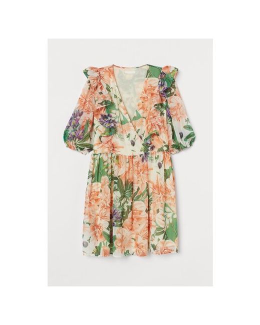 H & M Платье жен Кремовый/Крупные цветы размер S