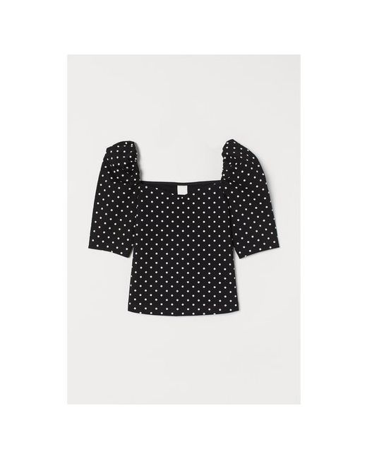 H & M Блузка жен Черный пятнистый размер XL