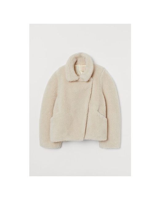 H & M Куртка-шуба жен Кремовый размер XL