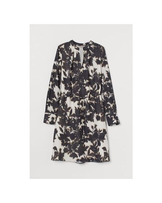 H & M Платье жен Кремовый/листовой принт размер XS