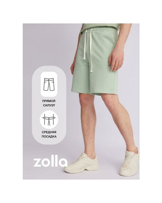 Zolla Трикотажные шорты из хлопка Светло-зеленый размер L