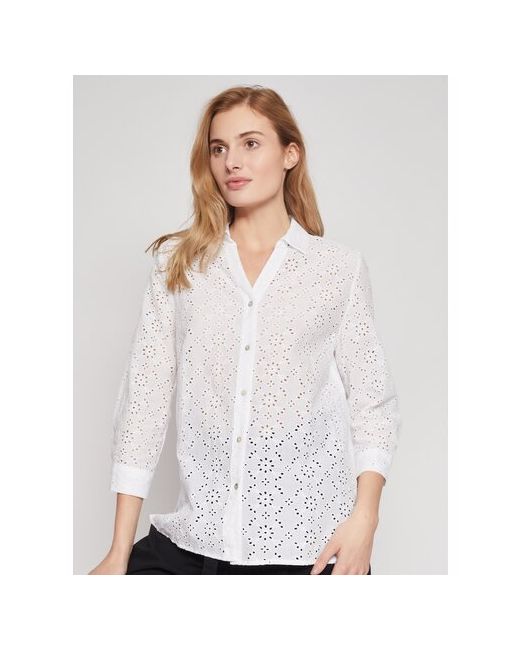Zolla Блузка-рубашка с ажурной вышивкой размер XS