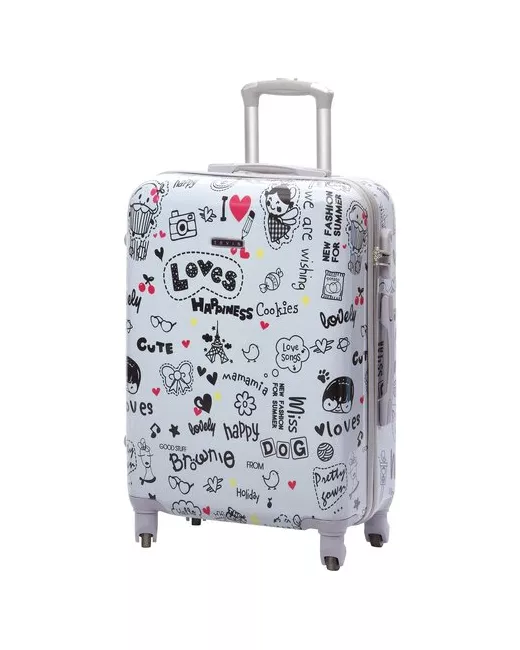 Tevin Чемодан на колесах дорожный средний багаж для путешествий s размер С 60 см 52 л небольшой и легкий 2.6 кг прочный с изображением