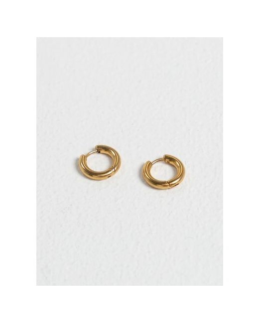 Ювелирное царство Серьги-кольца маленькие золотые унисекс 12 мм
