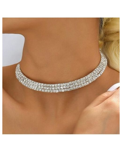Fashion Jewelry Колье ожерелье со стразами на шею бижутерия