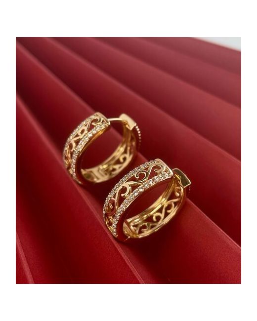 Xuping Jewelry Серьги конго ажурные Xuping медицинское золото ювелирная бижутерия