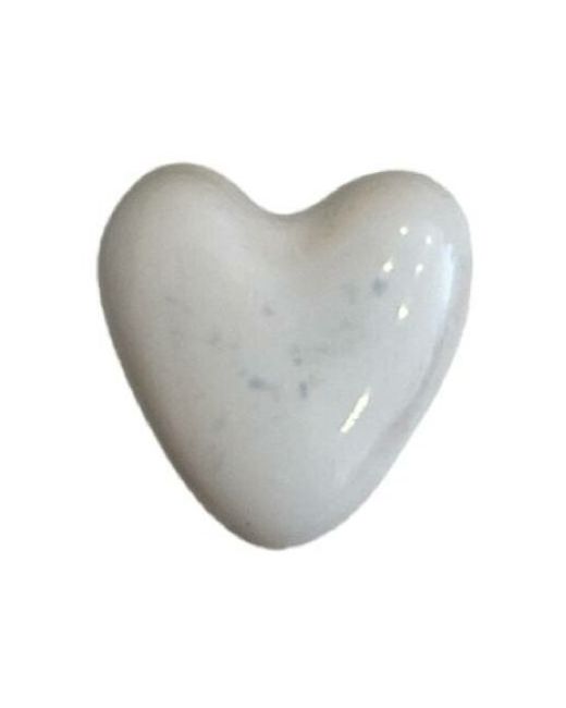 Partala ceramics Брошь ручной работы Сердце белое