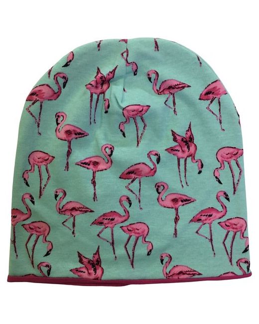 Anru шапка Шапочка с принтом Розовый фламинго на мятном