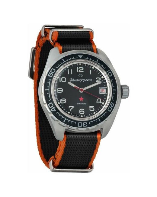 Восток наручные часы Командирские 020706-black-orange-new нейлон черный 2