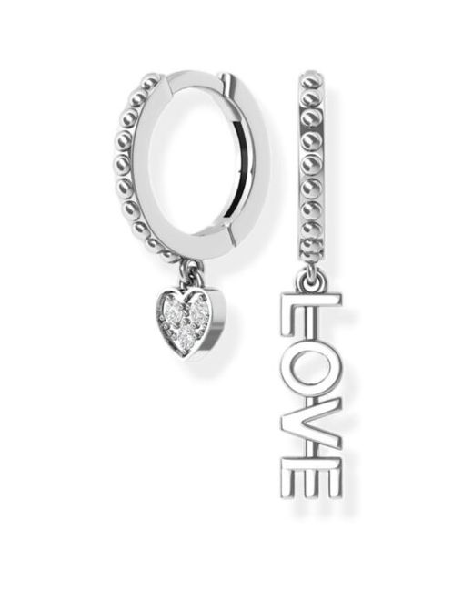 Pokrovsky Jewelry Серьги серебро асимметричные Love с бесцветными фианитами POKROVSKY 2101488-00775