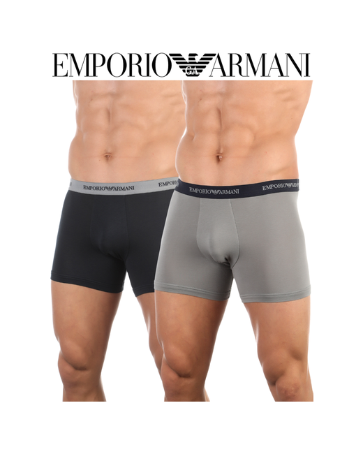 Emporio Armani трусы боксеры черный серый набор из 2-х штук 111210CC717 03320 L 48
