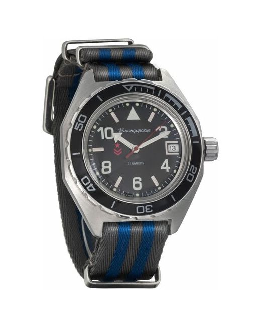 Восток наручные часы Командирские 650536-blue-grey нейлон серый