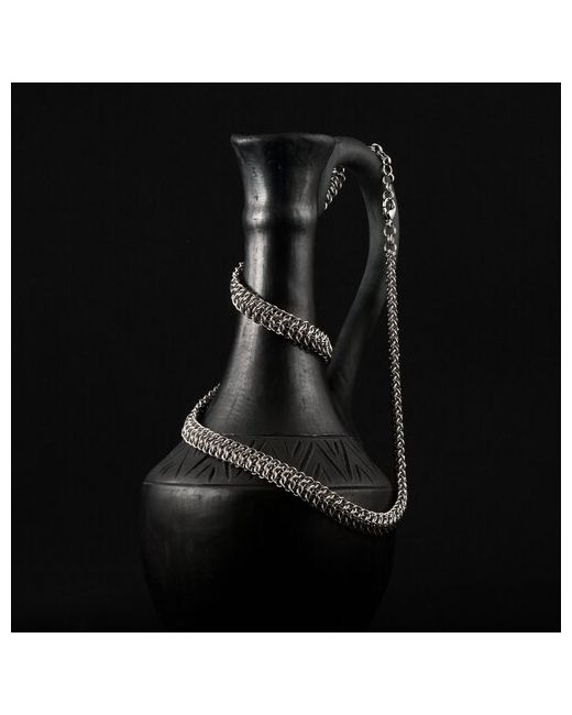 Alena Kitaeva цепочка на шею ручной работы из колец нержавеющей стали Саламандра кольчужное плетение