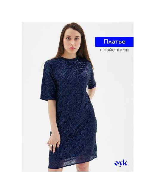 Oyk Платье вечернее праздничное синеее мини нарядное XL Размер 48