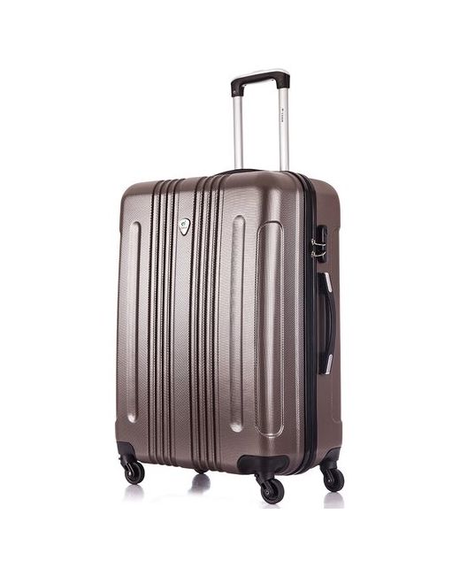 L'Case Чемодан на колесах L case Bangkok. Большой АВС пластик. Кофейный дорожный чемодан колесиках для путешествий и поездок.