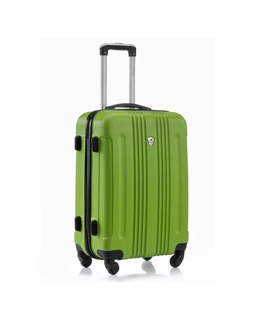 L'Case Чемодан на колесах L case Bangkok. Большой АВС пластик. Зеленый дорожный чемодан колесиках для путешествий и поездок.