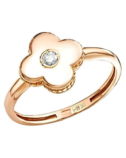 Uvilers Золотое кольцо 585 пробы Цветок красное золото размер 175 Ювилерс