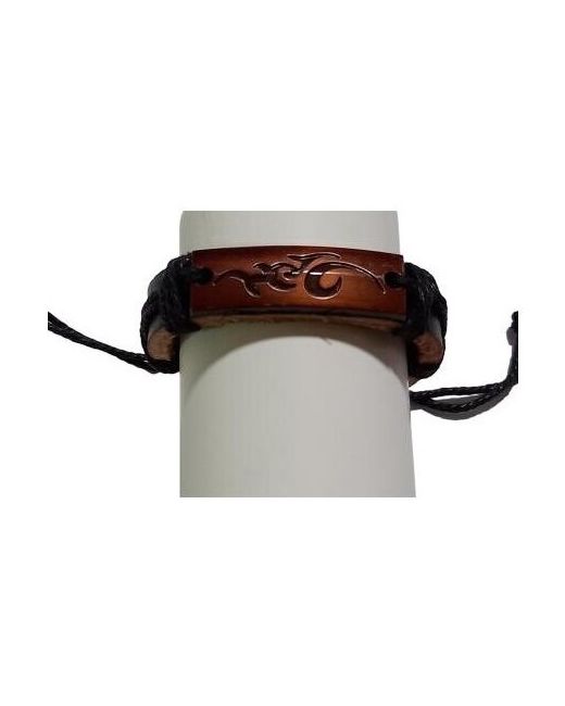 Vnox Браслет Кельтский узор кожаный с металлической вставкой и регулировкой размера.